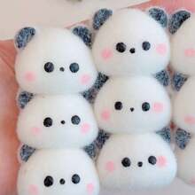 1pc Panda Squishy Toy, 3 Linked Pandas, Slow Rebound Dough Texture, Handmade Cream Feel, Stress Relief Toy, Kids Gift, Party Favor