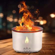 Flame Diffuser, Jellyfish And Flame Misting Mode Volcano Humidifier, 360ml Essential Oil Diffuser With Night Light For Home, Yoga, Office, SPA - White - View 1