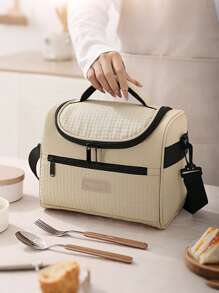 Portable Insulated Lunch Bag, Thickened Aluminum Foil Lunch Bag, Large Capacity Handheld Picnic Bag, Heat And Cold Insulation Ice Bag, Oxford Cloth Insulation Bag, Thickened PEVA Ice Bag, Suitable For Adult Office Lunch Bag