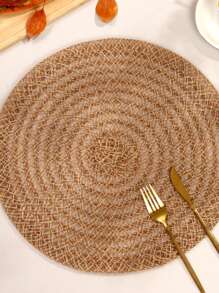 Manteles individuales estilo vintage campestre tejidos de forma natural, adecuados para decorar mesas redondas de comedor en restaurantes, hogares y reuniones familiares