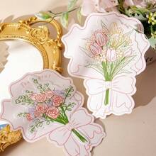 10pcs Floral Rose Bouquet Thank You Cards, Personalized Handmade Greeting Cards For Various Occasions, Proposal, Wedding, Birthday, Anniversary, Graduation, Valentine'S Day, Teacher'S Day, Thanksgiving, Mother'S Day - Multicolor - View 1