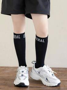 1 Pair Kids' Spring/Summer Versatile Casual Knee-High Socks, Thin Sports/School Socks For Girls - Multicolor - View 9