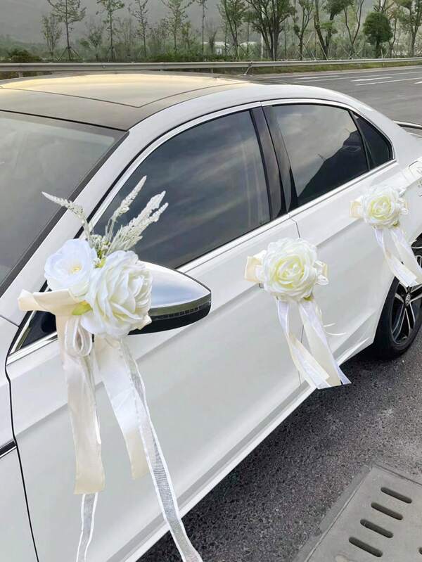 1 Stück Hochzeitsstuhl-Rücken Blume und Hochzeitswagen Blume, künstliche Rose mit Lavendel, Hochzeit Gang Stuhl Dekoration Rückenlehne Blume, Outdoor-Hochzeit Gang Dekoration Stuhl Rückseite Blumen, Hochzeitsfotografie Requisiten Stuhl Rückdekoration Blumen, Hochzeitsartikel