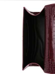 New Women Glossy Crocodile Print Handbag, Large Capacity, Fashion Elegant High-Grade Scarf Matching Crossbody Messenger Bag, Wine Red, Best Mother's Day Gifts Women, Animal Print Women Bag, Business Casual Woman Bag Perfect For Office Business And Work