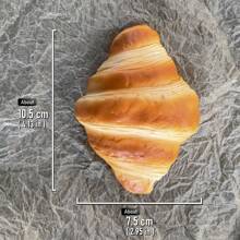 3件套，逼真面包法棍牛角包系列，华夫饼贝果PU材质欧式苏打面包模型法棍糕点吐司袋节日派对用品摄影仿真面包道具礼物生日毕业 - 多色 - 查看 9