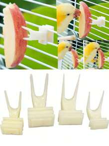 鹦鹉水果叉、鸟笼喂食器、塑料蔬菜夹、牡丹凤凰鸟喂食用品 - 彩色 - 查看 2