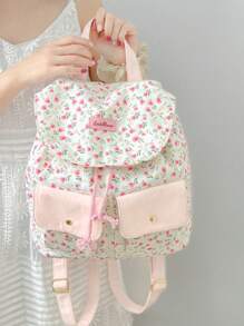 LECEY Large Capacity Fashionable And Versatile Canvas Backpack, School Backpack , Pink