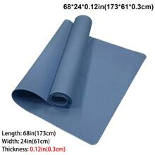 1pc 0.3cm Thick EVA Yoga Mat, Beginner Fitness Mat, Dance Yoga Mat (Navy Blue) - Navy Blue - View 10