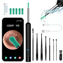 NATFIRE NATFIRE Wireless Ear Cleaner Ear Spoon Set Of 8 Ear Wax Removal With Mini HD Camera Can Take Photo And Video WiFi Connection Visual Ear Pick With LED Lights  USB C Rechargeable Smart Visible Earwax Cleaning Tool Otoscope Soft Silicone Ear Spoon Ear Tips Replacement Ear Scope Endoscope Compatible With Iphone IPad Android Phone  Best Gift For Family And Boy Girl Friends,Bag,Organizer,Storage