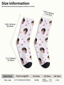1 Pair Custom Face Socks, Custom Photo Sock, Custom Printed Socks, Personalized Funny Face Socks, Custom Picture Socks - Multicolor - View 6