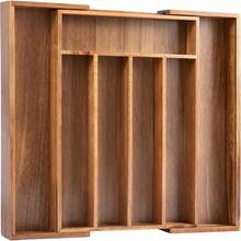 Kitchen Drawer Organizer Expandable Bamboo Utensil Holder Cutlery Tray For Kitchen Utensil And Flatware Bedroom Office - 金合歡屬 - 查看 1