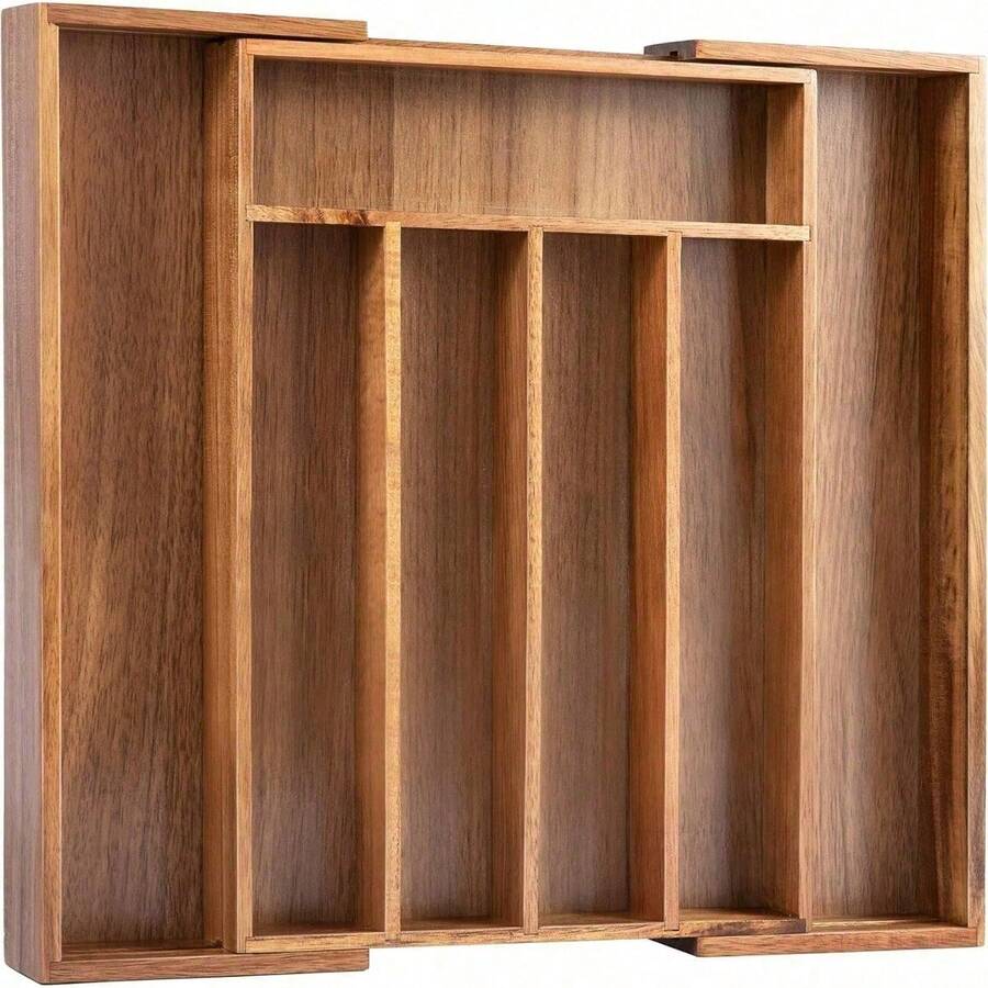 Kitchen Drawer Organizer Expandable Bamboo Utensil Holder Cutlery Tray For Kitchen Utensil And Flatware Bedroom Office - 金合歡屬 - 查看 1