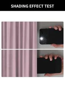 1pc Solid Color Modern Coated Light Blocking Curtain, Rod Pocket Design, Suitable For Living Room And Bedroom - Sheer And Blackout Curtain, Living Room Curtain, Bedroom Curtain Curtains Curtains For Living Room Kitchen Room Decor Home Decor Living Room Kitchen Decor Living Room Decor Room Decor Curtains Bedroom
