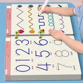 1 pièce de calligraphie éducative réutilisable et effaçable, en matériaux papier, convient pour l'entraînement au contrôle du stylo et les exercices d'éveil pour les enfants de 3 à 6 ans, prix scolaires, cadeaux de classe, cadeaux de la fête des enfants, cadeaux de remise des diplômes, fournitures de fête, sans besoin d'électricité, cadeaux de vacances parfaits pour les amis, cadeaux d'anniversaire, cadeaux de fête, Noël, Pâques, Thanksgiving, cadeaux de remise des diplômes, fournitures scolaires, rentrée scolaire