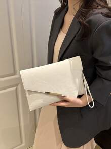 迷你信封设计时尚女士手提包，独特而时尚 - 白色 - 查看 4