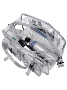 Large Capacity PVC Travel Bag, Transparent Jelly Waterproof Shoulder Beach Lightweight Tote Handbag For Sports & Swimming - Multicolor - View 4