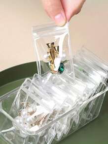 100pcs/50pcs/30pcs/5pcs Jewelry Storage Bags, Jewelry Pouches, Small Jewelry Clear Bags, Favors, Small Accessories, Earrings, Anti-Tarnish Premium Jewelry Storage Bags - Compact & Transparent, Suitable For Necklaces, Bracelets & Rings - Portable & Space-Saving Ziplock Jewelry Display Bags - PVC Ziplock Bags For Rings, Earrings & Small Accessories, Compact & Convenient Jewelry Storage Bags Back To School