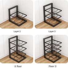 1pc Multi-Tier Kitchen Pot Rack, Cabinet Pot Organizer Rack, Heavy Duty Pot Rack Under Sink Storage, Adjustable Metal Pot Holder And Lid Rack, For Kitchen Organization And Storage