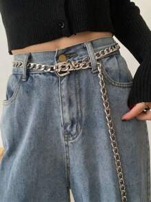 1pc Street-Style Hollow Waist Chain, Versatile - Multicolor - View 2