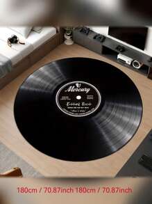 Retro Vinyl Record Fleece Rug, Plush Bohemian Style, Lightweight, Durable, Non-Slip, Washable, Suitable For Living Room, Bedroom, Bathroom And Office Decor, Perfect Home Decor For Valentine's Day, Spring, Summer, Ideal Gift For Music Lovers