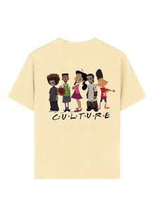 Tween 女童休闲趣味印花圆领短袖 T 恤，夏季上衣 - 杏色 - 查看 3