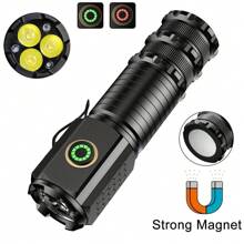 1pc Mini Portable Multifunctional Hat Clip Flashlight With 3 Modes, Bright Light, Magnetic Absorption, Hammer For Self-Defense, Aluminum Alloy Material, Suitable For Outdoor Adventures, Car Emergency Use