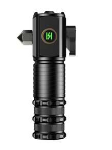 1pc Mini Portable Multifunctional Hat Clip Flashlight With 3 Modes, Bright Light, Magnetic Absorption, Hammer For Self-Defense, Aluminum Alloy Material, Suitable For Outdoor Adventures, Car Emergency Use