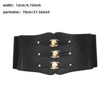 1pc Retro French Style Cinched Waist Belt, Fashion Elastic Waist Sash For Women, Decor For Dresses, Shirts, Jackets - Multicolor - View 2