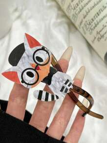 1pc Cute Cat Shaped Hair Clip, Fashion Hair Accessory For Bun, Ponytail, Daily Wear, Gift For Women