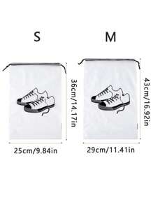 5pcs,Shoe Storage Bag, Home Travel Frosted Drawstring Pocket, Student Dormitory Dust-Proof And Moisture-Proof Transparent Bag, Travel Portable Portable Drawstring Mouth Finishing Bag