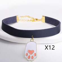 22-30 厘米/8.66-11.81 英寸 PU 皮革宠物项圈，24 种颜色单层皮革狗猫项圈带装饰吊坠