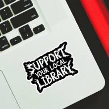1PC Community Library Advocate Sticker, Decals Blending Bookish Aesthetics With Civic Activism, Designed For Water Bottles, Laptops & Community Boards To Promote Library Funding Initiatives - Multicolor - View 3