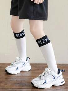 1 Pair Kids' Spring/Summer Versatile Casual Knee-High Socks, Thin Sports/School Socks For Girls - Multicolor - View 6