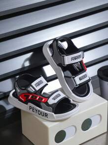 2025 neue grüne beliebte Jungen Sandalen, Jungen Sportliche Sandalen mit modischen weichen Sohlen, Kinder Strand Sandalen mit rutschfesten dicken Sohlen, flache Bade-Pantoffeln