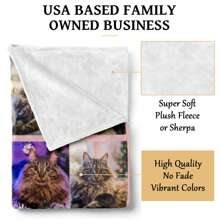 1 件定制照片法兰绒床毯 - 个性化您的图像，涤纶，数码印刷，舒适的全季现代风格，250-300gsm - 非常适合家居装饰