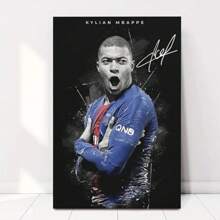 Framed Fhzang Kylian Mbappe Poster 1 Canvas Poster