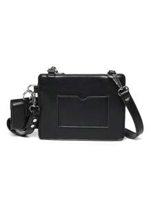 Men's Stylish Crossbody Bag With Coin Purse,Square Shoulder Bag Side Bag Sling Bag For Father's Day Gift,Commuting,Valentine's Day Gift Mini Bag - Multicolor - View 9