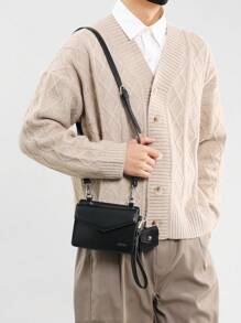 Men's Stylish Crossbody Bag With Coin Purse,Square Shoulder Bag Side Bag Sling Bag For Father's Day Gift,Commuting,Valentine's Day Gift Mini Bag - Multicolor - View 5