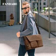 Men's Canvas Bag Military Travel Hiking Cross Body Shoulder Bag Messenger Retro - Multicolor - View 3