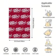 Dr. Pepper Soft Flannel Throw Blanket - Cozy & Warm For Couch, Bed, Office, And Travel - Perfect Gift For Christmas, Mother's Day, And Holiday Parties
