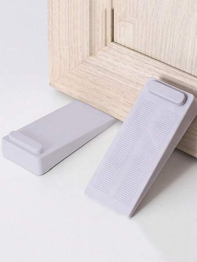 1/2 件门挡，免打孔橡胶门挡，儿童防护，可重叠，灰色，透明，硅胶门挡，防撞，防风门挡