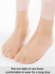 5/10/20 زوج من جوارب النساء القصيرة ذات السلك الفولاذي، تصميم أنيق للصيف، مضاد للفرقعة، شفاف، قابل للتنفس - متعدد الألوان - مشاهدة 5