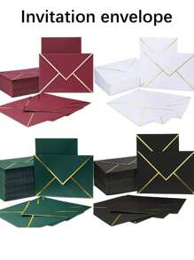 10/20 chiếc phong bì mời nhiều màu sắc (cỡ lớn), phong bì tự dính, thích hợp cho lễ tốt nghiệp, tiệc tùng, tiệc mừng em bé, thiệp cưới, phong bì thiệp chúc mừng viền vàng hình chữ V, thiệp thành viên, cũng thích hợp cho Halloween, Lễ Tạ ơn, Giáng sinh và các dịp khác. - Nhiều màu - Xem 2