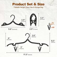 5pcs (5 Hangers And 10 Clips) Foldable Travel Clothes Hanger, Essential For Long Journeys, Portable Plastic Folding Clothes Hanger For Suitcase, Hotel, RV, Road Trip, Flight, Camping