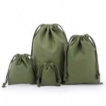 Cotton Drawstring Storage Bag White Canvas Bags For Candy Gift Package Pouch Reusable Home Sundries Organize Dustproof Sacks - 牛奶咖啡 - 查看 6