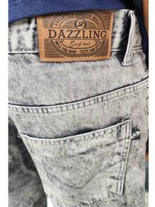 Original Plus Size Men's Dazzling Balloon Jeans Wide Leg Pants - 灰色 - 查看 3