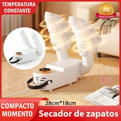 Secador de zapatos, secador con temporizador ajustable, secador de zapatos plegable, calentador de botas, secador de zapatos desodorizante, secador de botas de trabajo, secador de botas de trabajo, secador de zapatos telescópico con temporizador inteligente, secador de zapatillas, secador de zapatillas, secador de zapatos de secado rápido con sincronización inteligente, temporizador de apagado automático, diseño plegable y panel inteligente, secado rápido de zapatos, guantes, calcetines, gorros, botas de esquí, adecuado para el hogar, empresa, escuela, exterior (blanco)