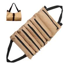 1pc 600D Oxford Cloth Tool Bag, Multi-Functional Rolled Tool Bag, Wrench Roll, For Car Repair Maintenance Tool Kit, Portable Multi-Purpose Hardware Tools Storage Pouch, 5 Zipper Pockets Rolled Storage Bag, Mechanic, Electrician & Enthusiasts Tool Roll Pouch, Car Camping Equipment