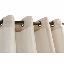 1 Piece Geometrically Embroidered Sheer Curtain, Modern Abstract Lines Eyelet Voile Curtain, 140 X 290 Cm - 咖色 - 查看 2