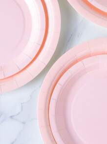 7/9 Inch Light Pink Disposable Paper Plates, Party Supplies, Disposable Party Plates, Party Decorations, Disposable Party, Birthday Party, Gift Party, Celebration Event Decor - Multicolor - View 4